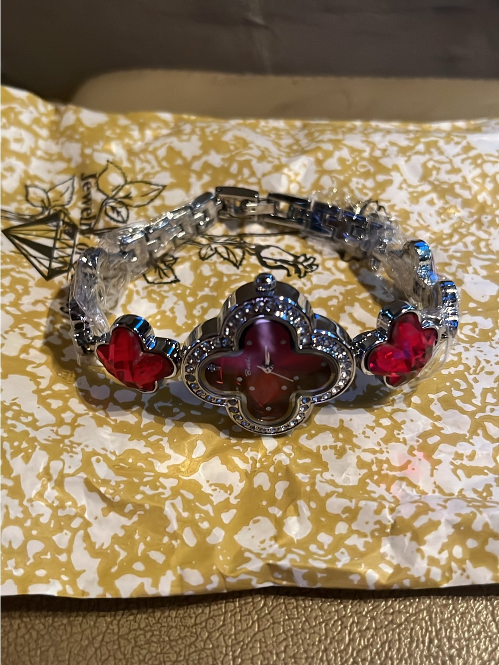 Red Flower Crystal Bracelet — Women Jewelry - Picture 5 of 5